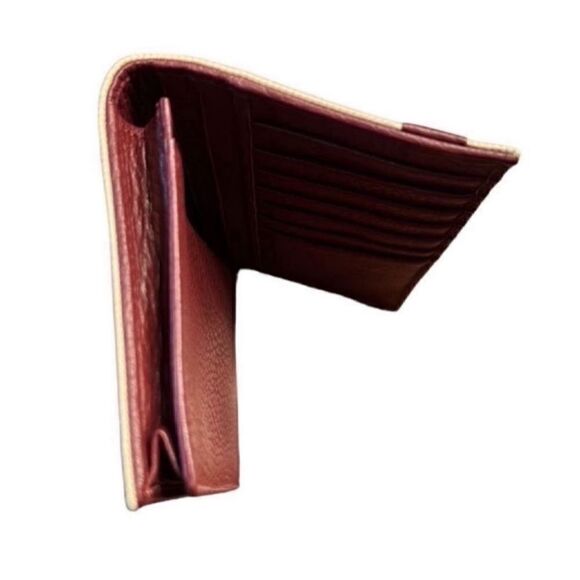 Authentic BVLGARI Canvas/Leather Beige/Plum Long bifold Wallet - Picture 8 of 10